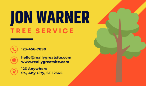 Yellow Tree Service Business Card