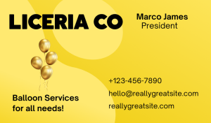 Beautiful Balloon Service Business Card Design