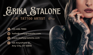 Black Tattoo Business Card Design