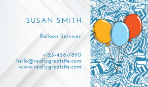 Blue Balloon Service Business Card Design