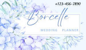 Blue Wedding Business Card Design