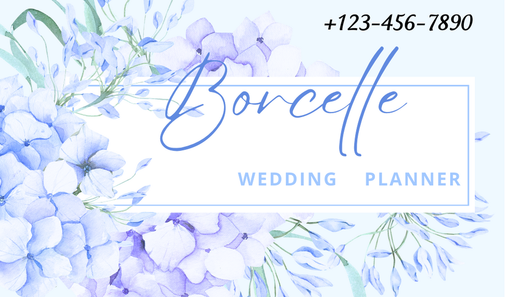Blue Wedding Business Card