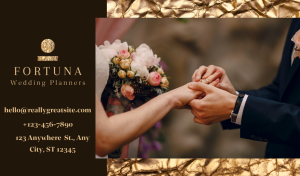 Brown Wedding Business Card Design