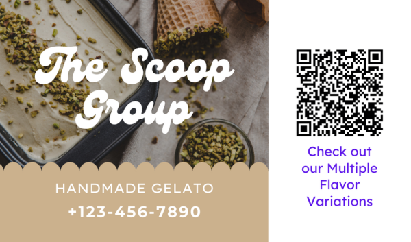 Cream Food Business Card