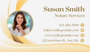 Cream Notary Business Card Design