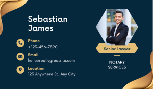 Dark Blue Notary Business Card Design