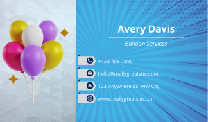 Designer Balloon Service Business Card Design