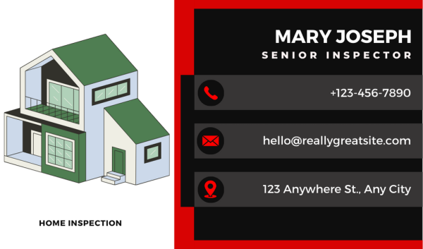 Designer Home Inspection Business Card Design