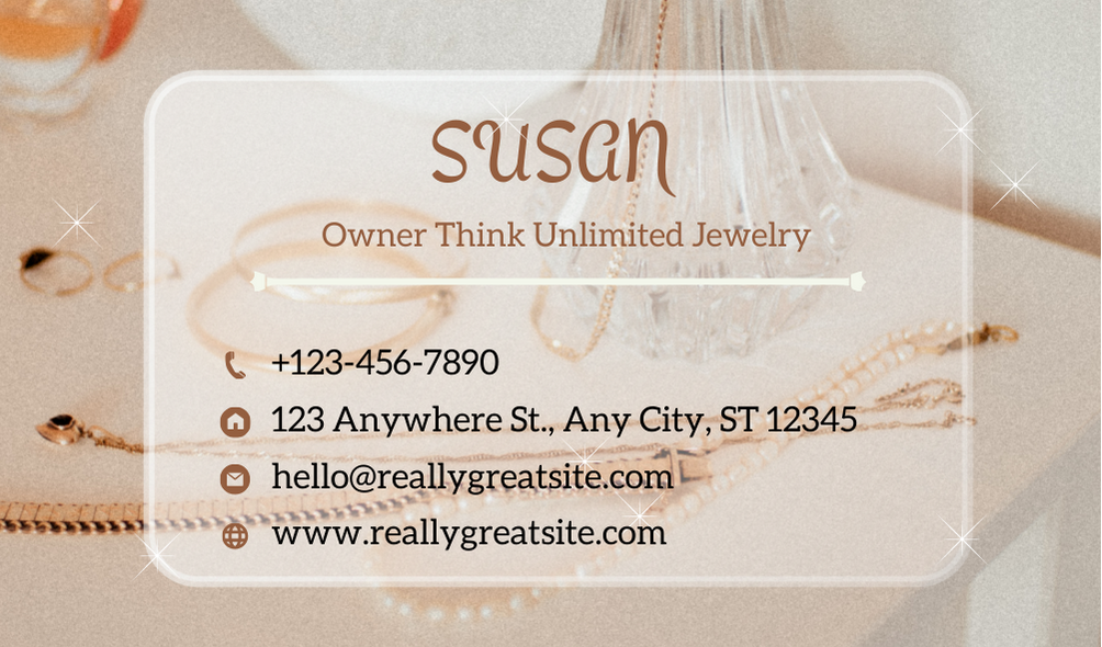 Golden Jewelry Business Card