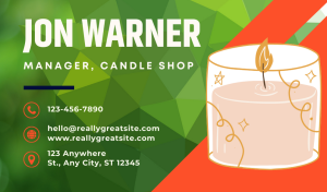 Green Candle Business Card Design