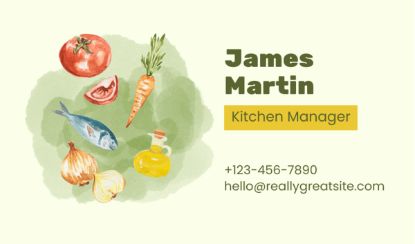 Green Food Business Card Design