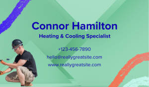 Green HVAC Business Card Design