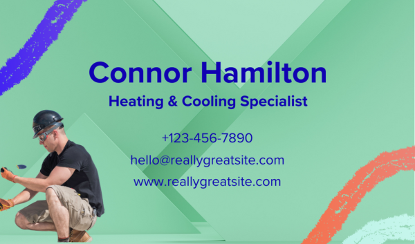 Green HVAC Business Card