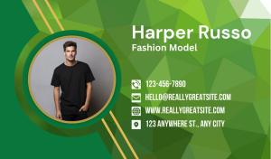 Green Model Business Card Design