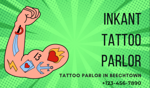 Green Tattoo Business Card Design