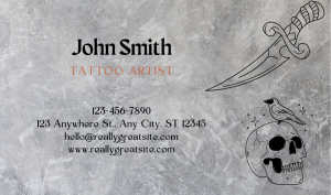 Grey Tattoo Business Card Design