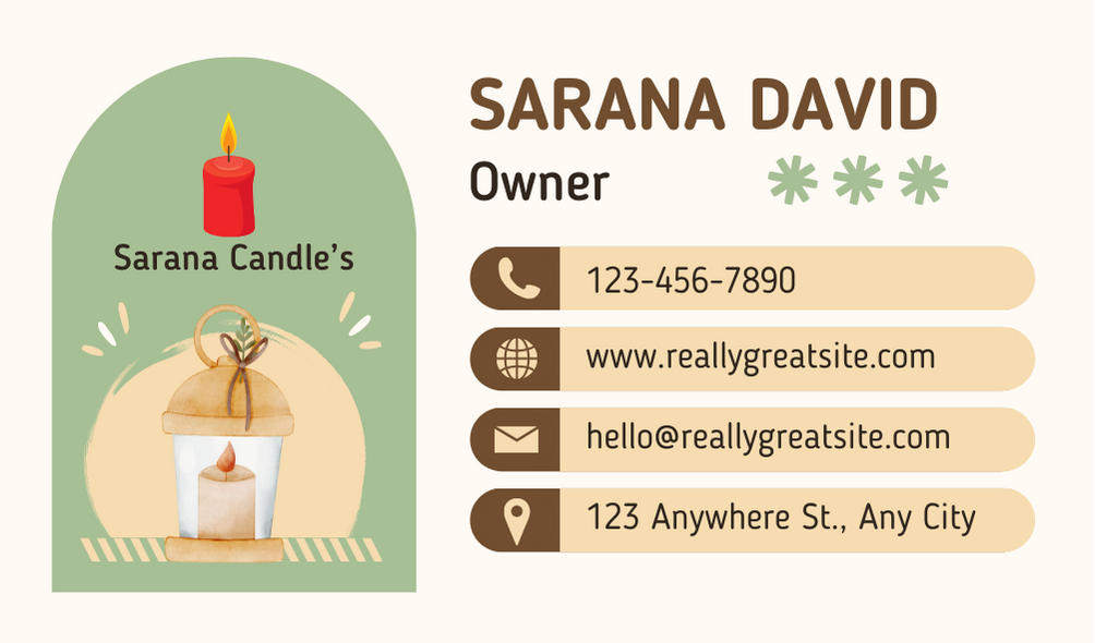 Minimal Candle Business Card