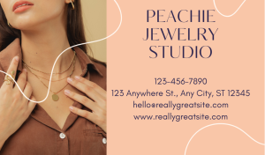 Peach Jewelry Business Card Design