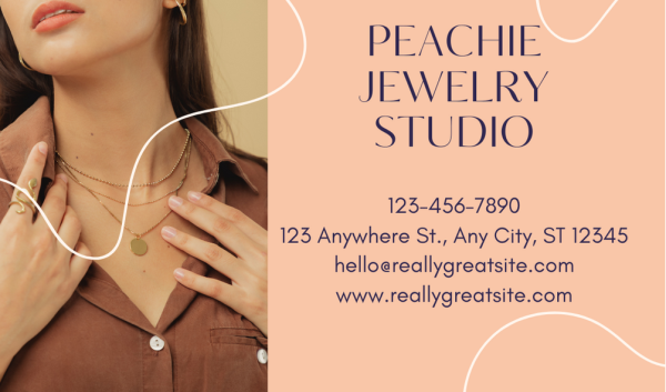 Peach Jewelry Business Card
