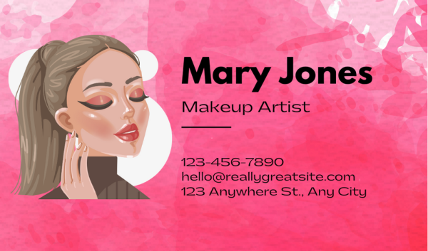 Pink Artist Business Card