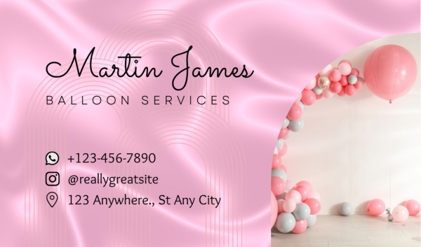 Pink Balloon Service Business Card