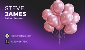 Purple Balloon Service Business Card Design