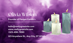 Purple Candle Business Card Design