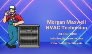 Purple HVAC Business Card Design