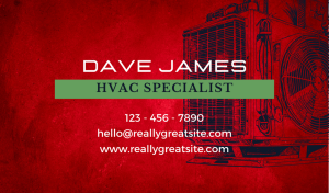 Red HVAC Business Card Design