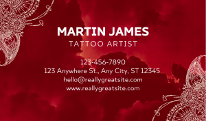 Red Tattoo Business Card Design
