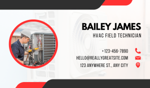 White HVAC Business Card Design