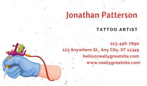 White Tattoo Business Card Design