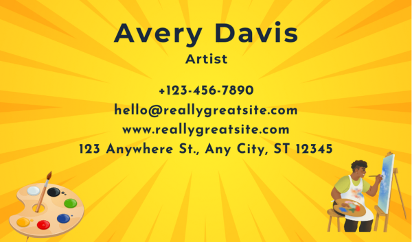 Yellow Artist Business Card