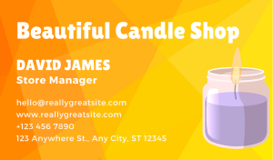 Yellow Candle Business Card Design
